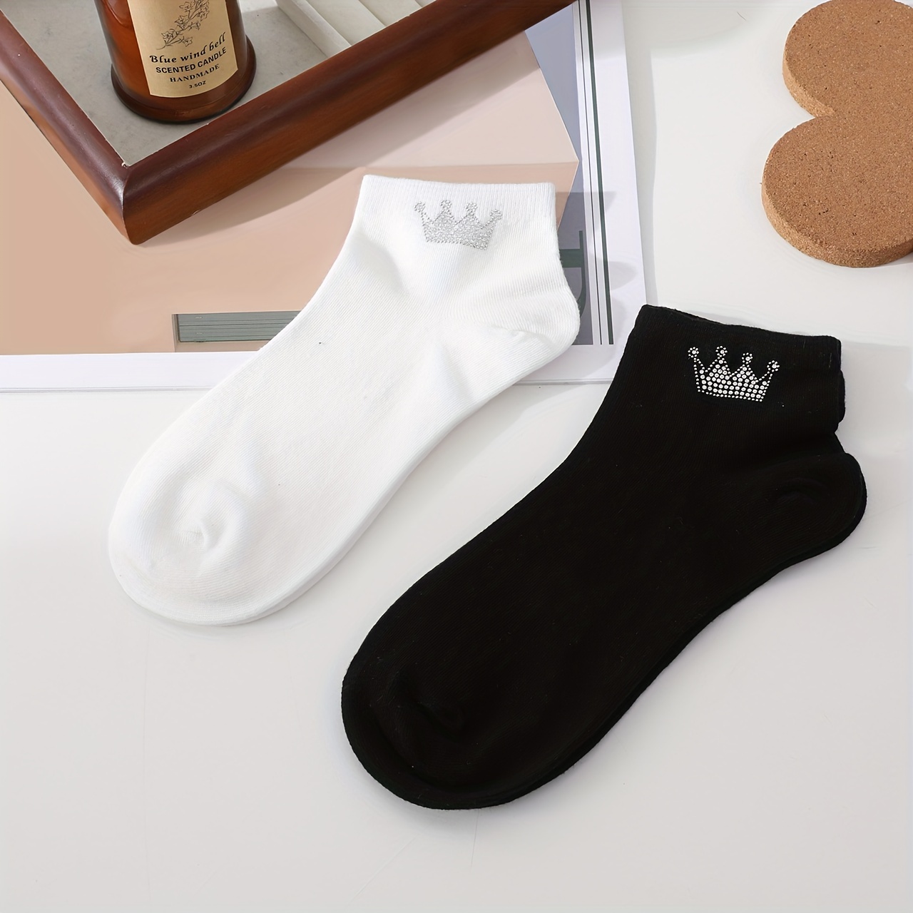 Autumn And Winter New Diamond Crown Fashion Women's Socks