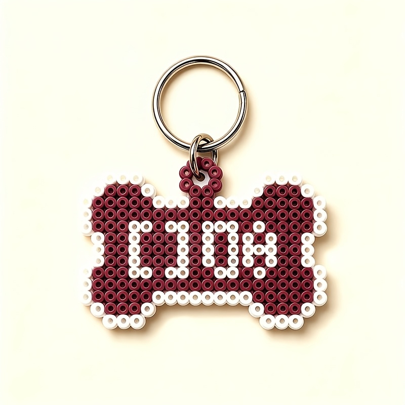 Pixel Bead Bone-Shaped Customizable Pet Anti-Lost Tag