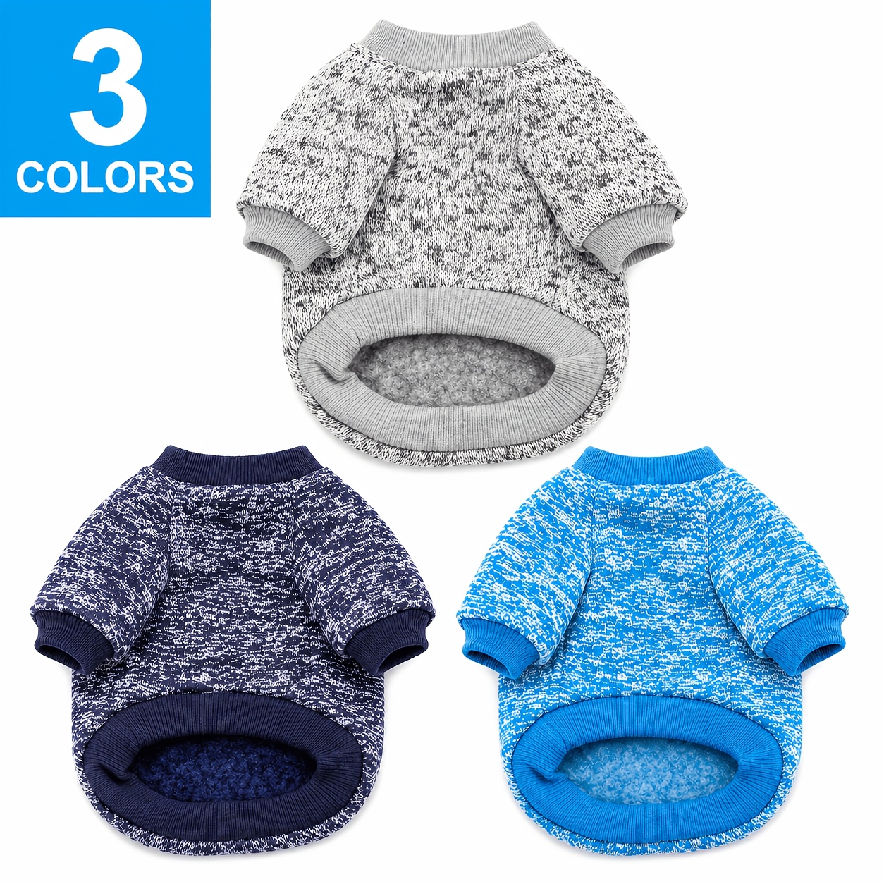 TEMU 3pcs Set Of Dog Sweaters Suitable For Small Dogs, Girls And Boys, , Warm And Soft Dog Sweatshirt Set Suitable For Dogs And Cats, Pet Clothing,