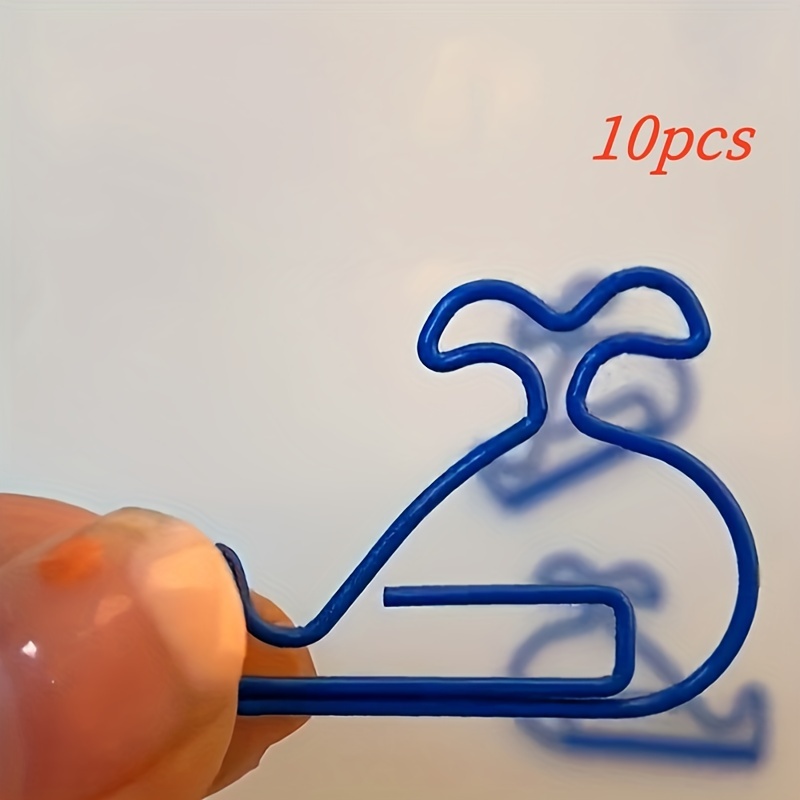 10pcs/50pcs/100pcs Small Whale Paper Clips Creative Bookmark Pins, Suitable For Work, School, And Office
