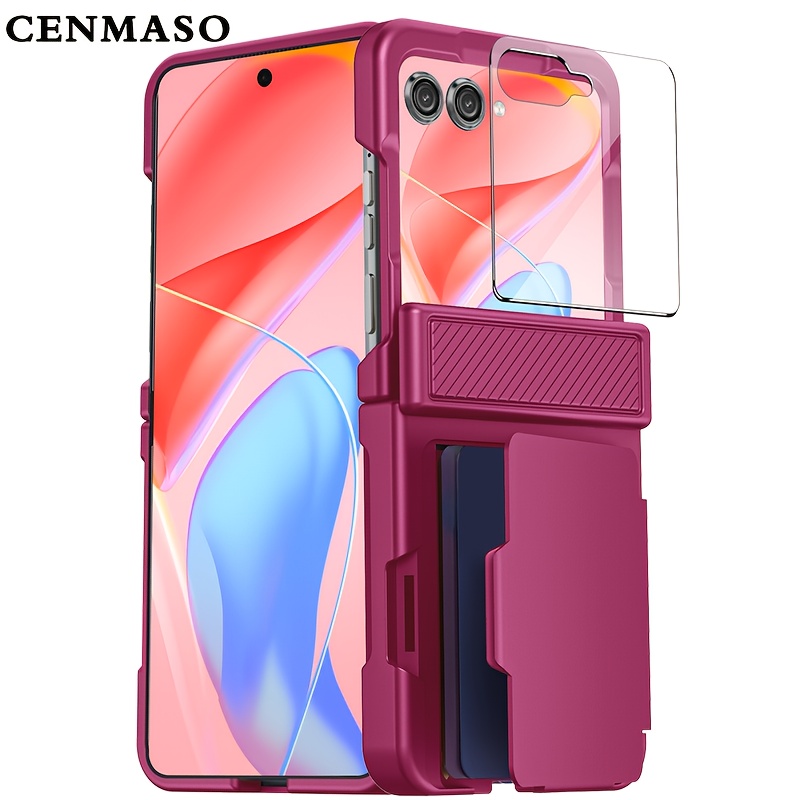 TEMU Phone Case: Valentine's Day/birthday Gift: Compatible With Motorola 2024/2025 Phone Case With Card Holder And Built-in Screen Protector,