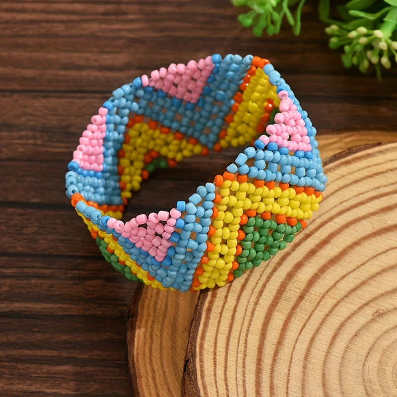 Boho Beaded Bracelet for Women Geometric Pattern Unique Variations