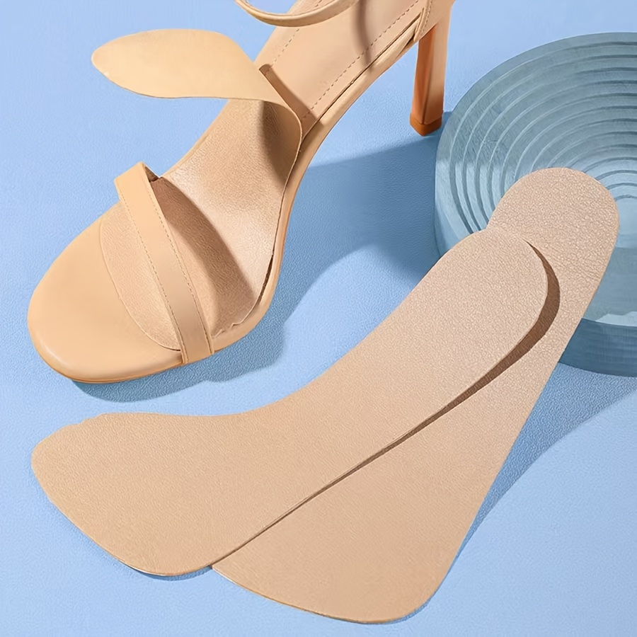 TEMU 1 Pair Soft Anti-slip Insoles, Self-adhesive Thin 3/4 Length Pads, Breathable And Sweat-absorbing, Lightweight And Invisible For Women's High