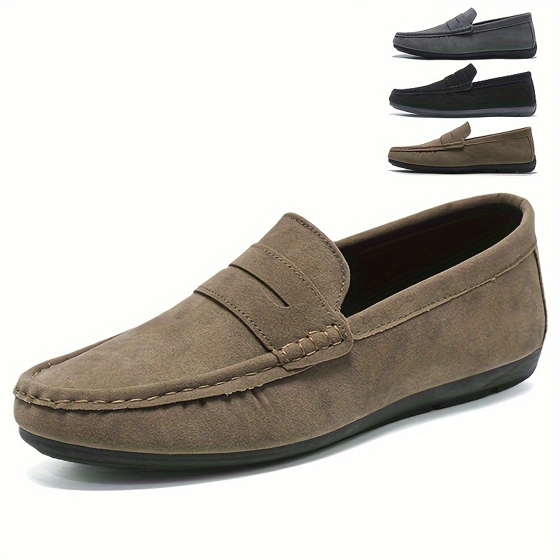 

Men's Vintage Solid Colour Slip On Penny Loafer Shoes, Comfy Non Slip Durable Casual Formal Shoes, Men's Footwear