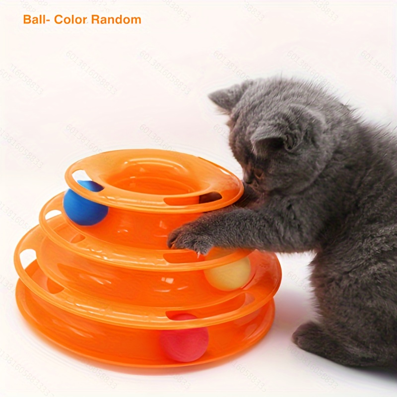 

Interactive Cat With Rotating Balls - Plastic -level Track And Ball Play Structure, Entertaining And Stimulating Pet Activity Center, No Batteries Needed, Assorted Ball Colors