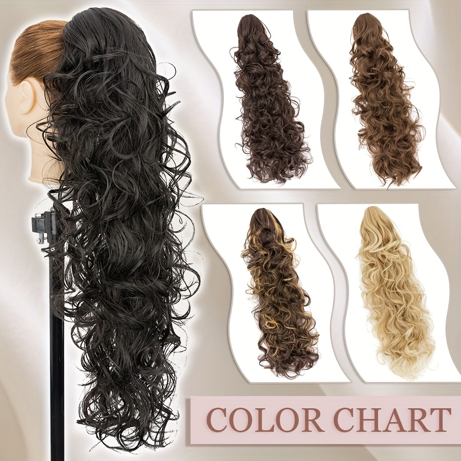 claw on ponytail extensions with drawstring long thick wavy clip in hair extension 24inch 60cm ponytail curly hairpieces jaw ponytail extensions   blonde   drawstring ponytail synthetic soft hairpiece heat resistant hair pieces gift details 2