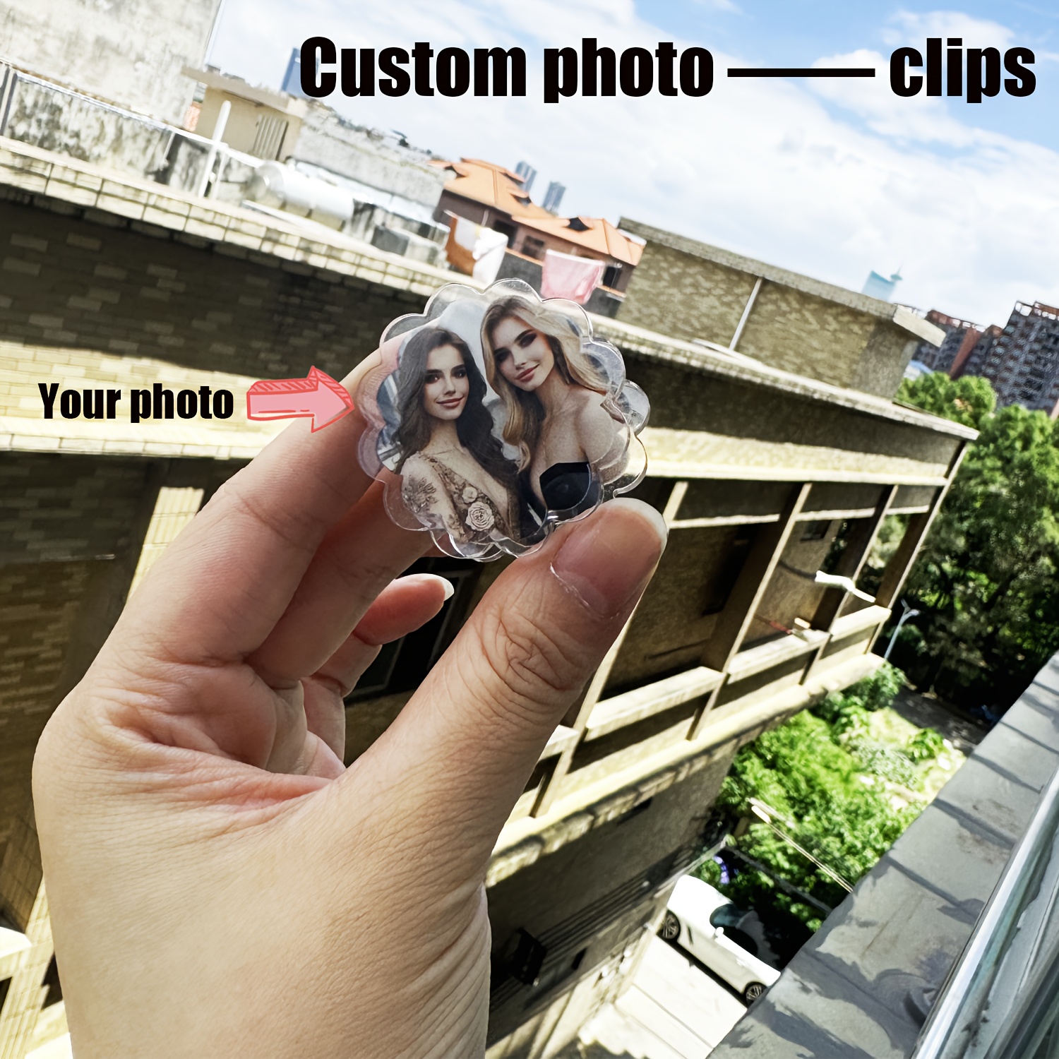 

3pcs Acrylic Photo Clips, Diy Creative Clips, Note Files And Other Unique Clips, Customized Family, Friends, Lovers, Pet Photo Clips, Fixed Clip Cartoon Decorations, Gifts For Christmas