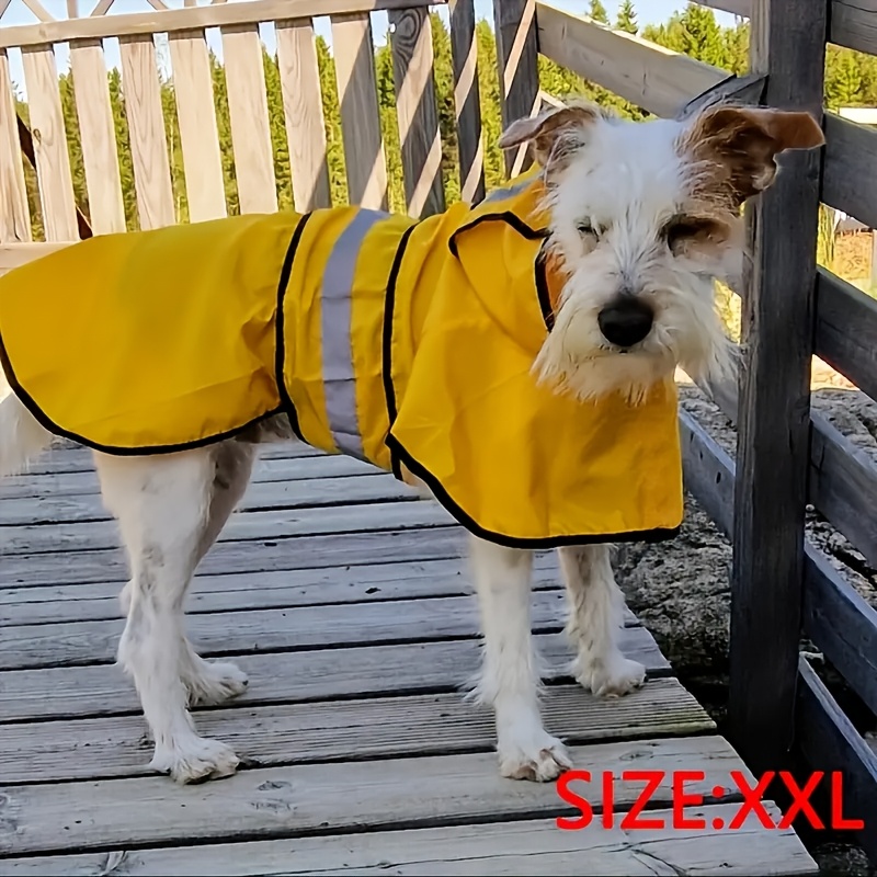 Pet raincoat, adjustable dog raincoat, thin and suitable for all seasons, with excellent waterproof performance. Available in 3 colors: yellow, blue and red. Complete sizes: XS, S, M, L, XL, 2XL, 3XL, 4XL. Suitable for all dog breeds.