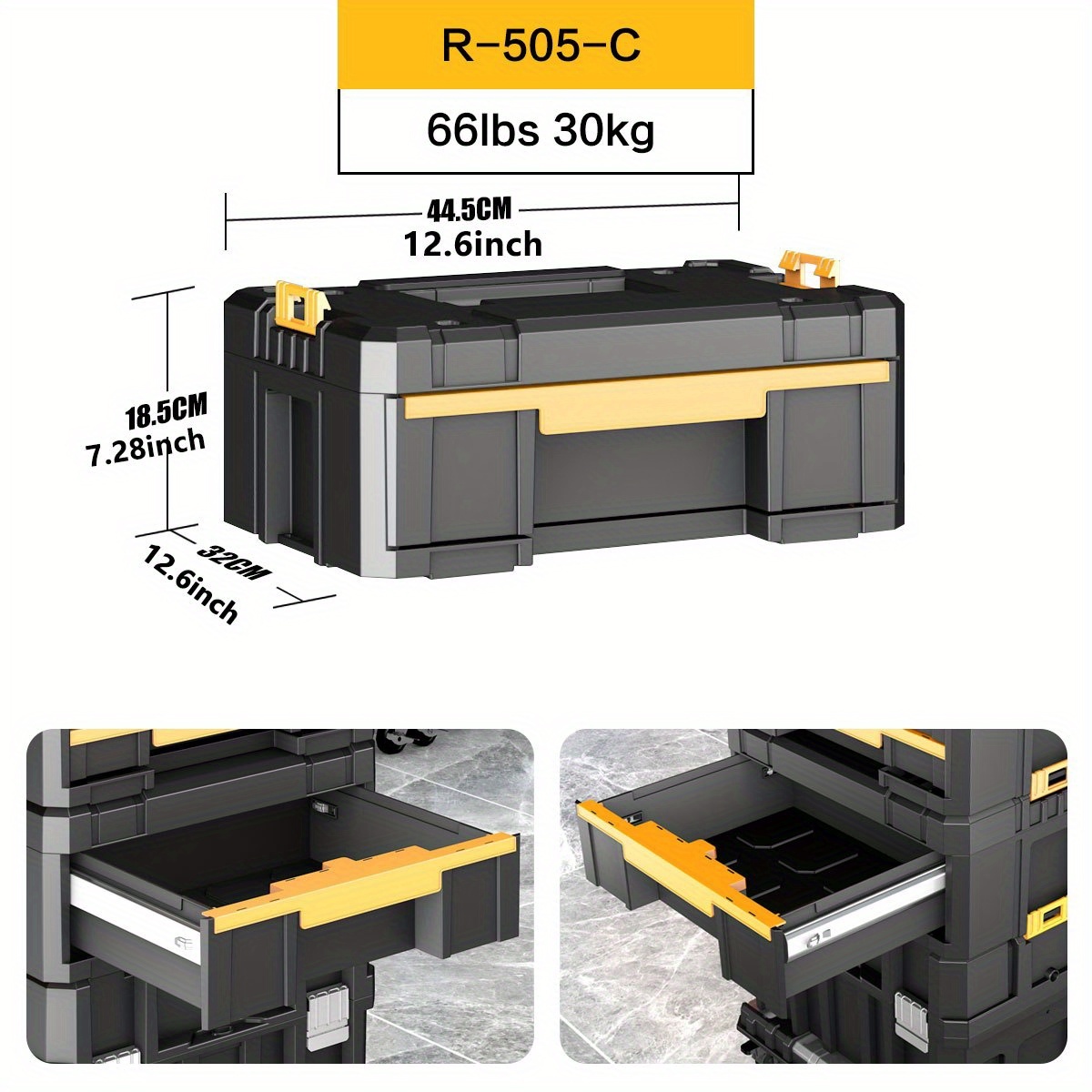 TEMU Airaj Multi Functional Tier Stackable Rolling Tool Box, Plastic Portable Storage Folding Tool Storage Box With Wheels, Large Capacity Diy Repair
