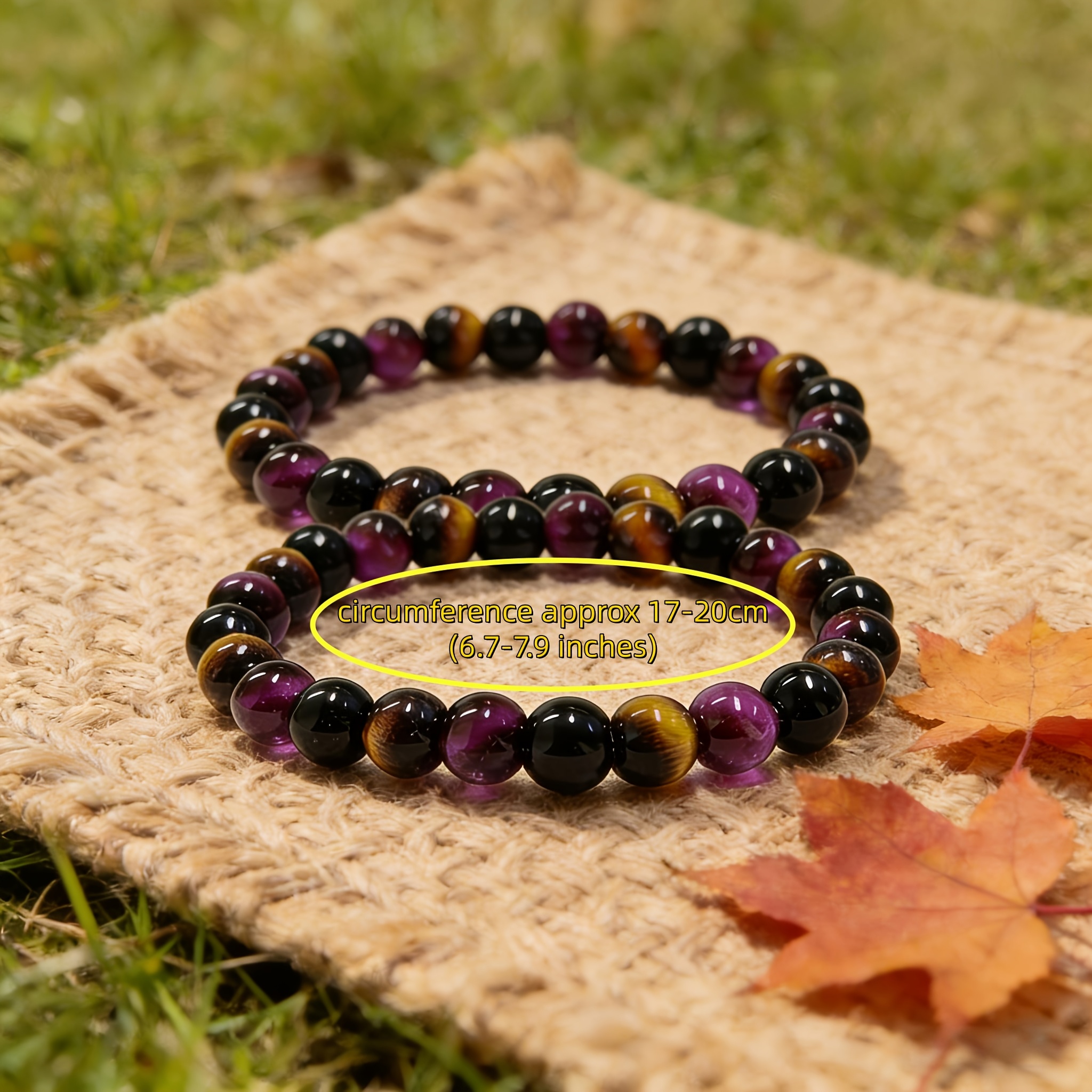 Handcrafted Unisex Healing Stone Bracelet Set, Courage & Protection