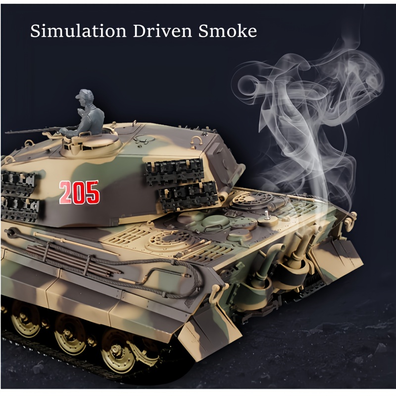 Heng Long 1/16 Scale King Tiger (Henschel) Remote Control Heavy Tank 3888A with Infrared Battle System, Realistic Sound & Flashlights, Metal Construction, Battery-Powered RC for Collectors & Military Enthusiasts, Tiger, Collector's Favorite Choice, Military Model, Detailed Henschel Design, Durable Model, Detailed Metal Build, Battle Simulation, Detailed Replica, Precision Craftsmanship, Remote Control Vehicle, War Game Fans