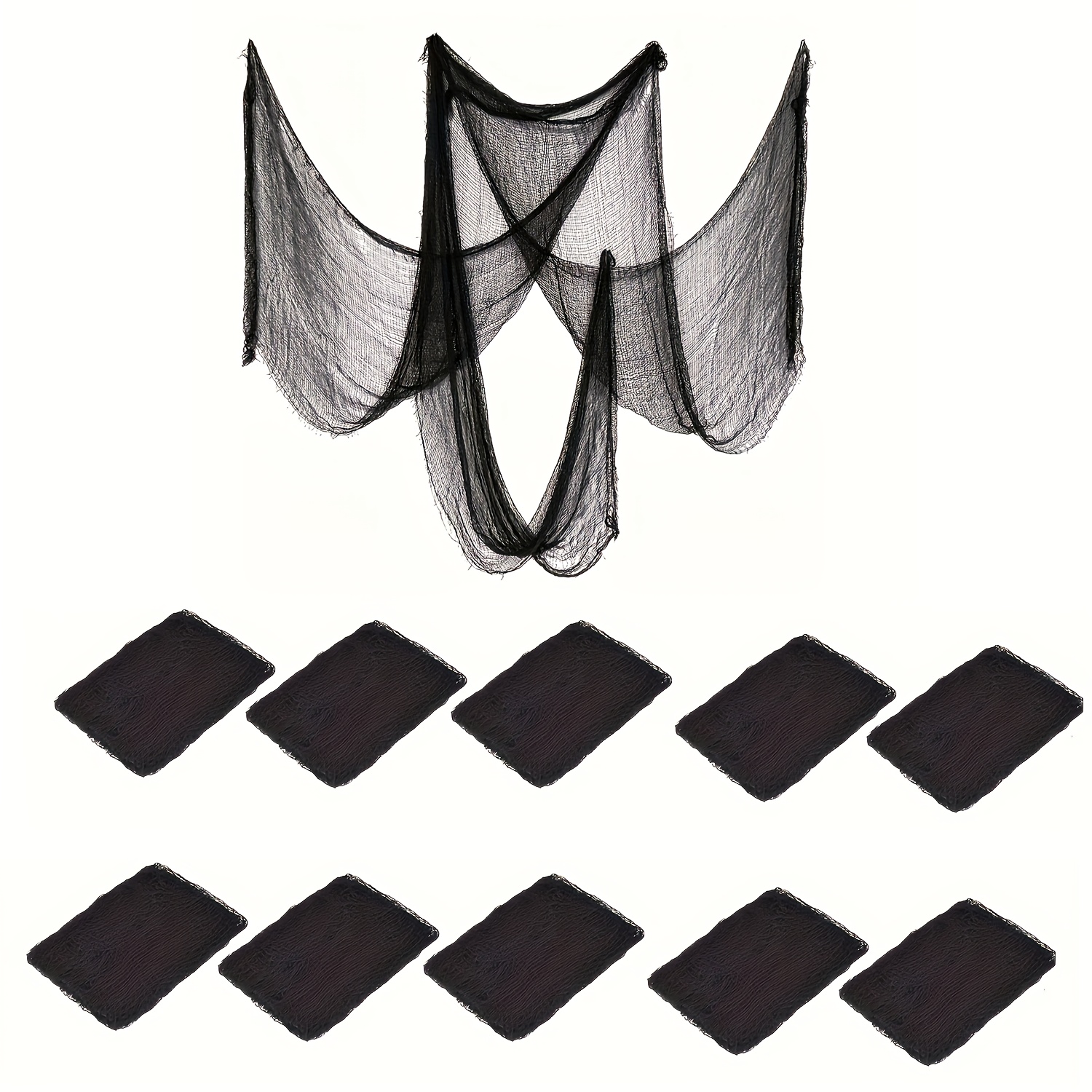 TEMU 10 Pcs Halloween Black - Spooky Fabric Cloths For Haunted House Decorations (30x72inch)