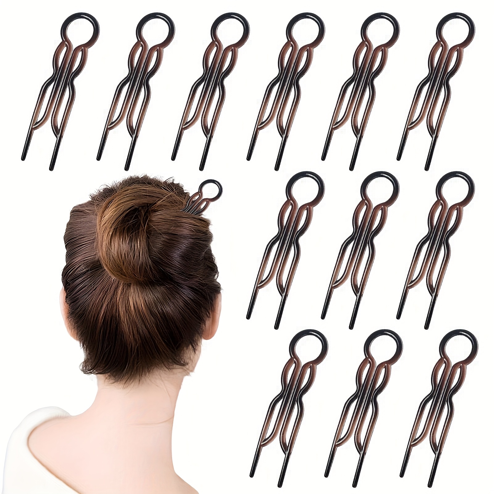 Image of 12pcs French Retro Transparent Small Fish Hairpin Women's Bun Head Hair Styling Fixed Hair Clip Daily Shopping Home Lazy Style Fashion Easy Versatile Hair Additions