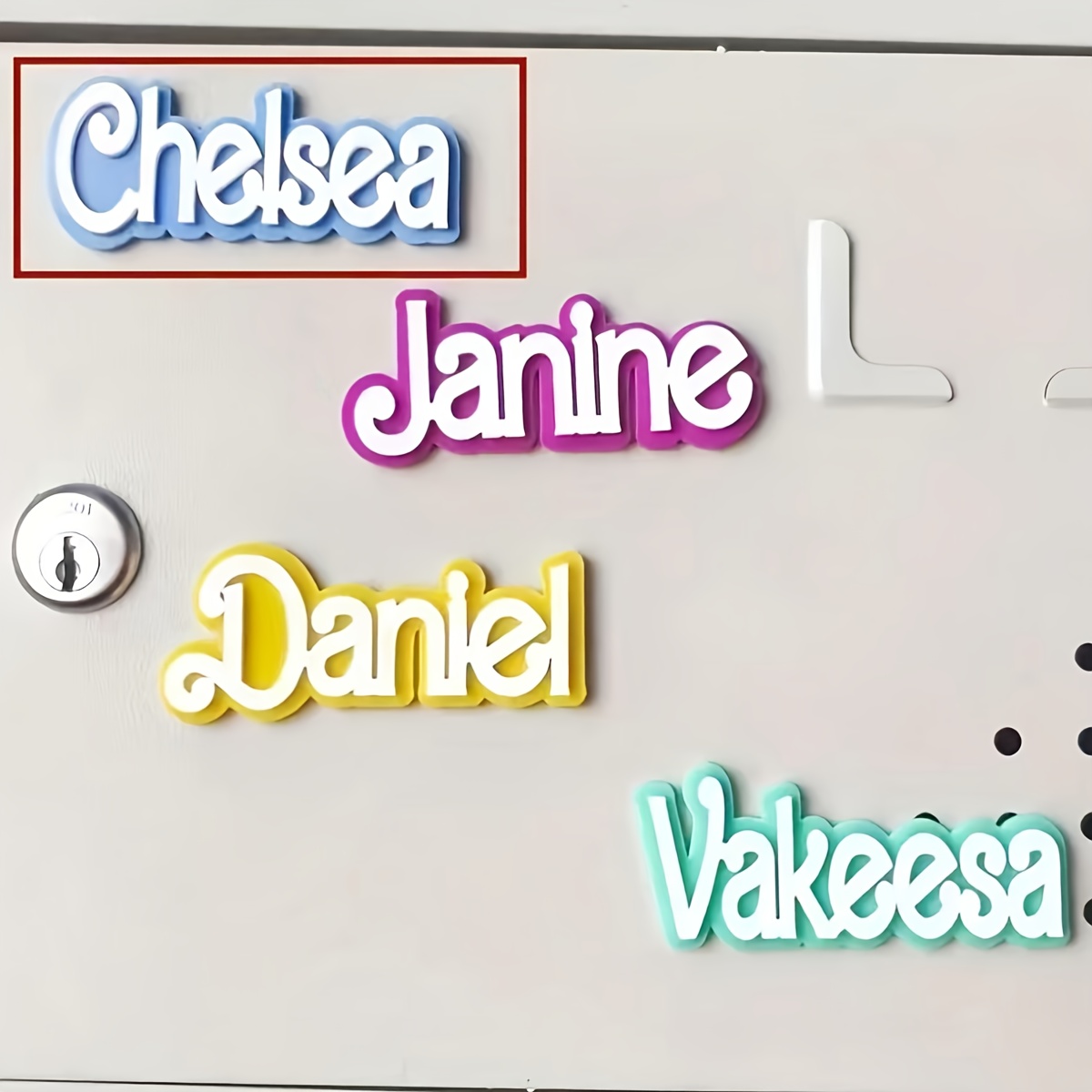 TEMU Personalized Name Tag Suitable For Refrigerator Magnets - Double-layer Acrylic Magnet With Base & Name/initials/text Label - Hold For Fridge,