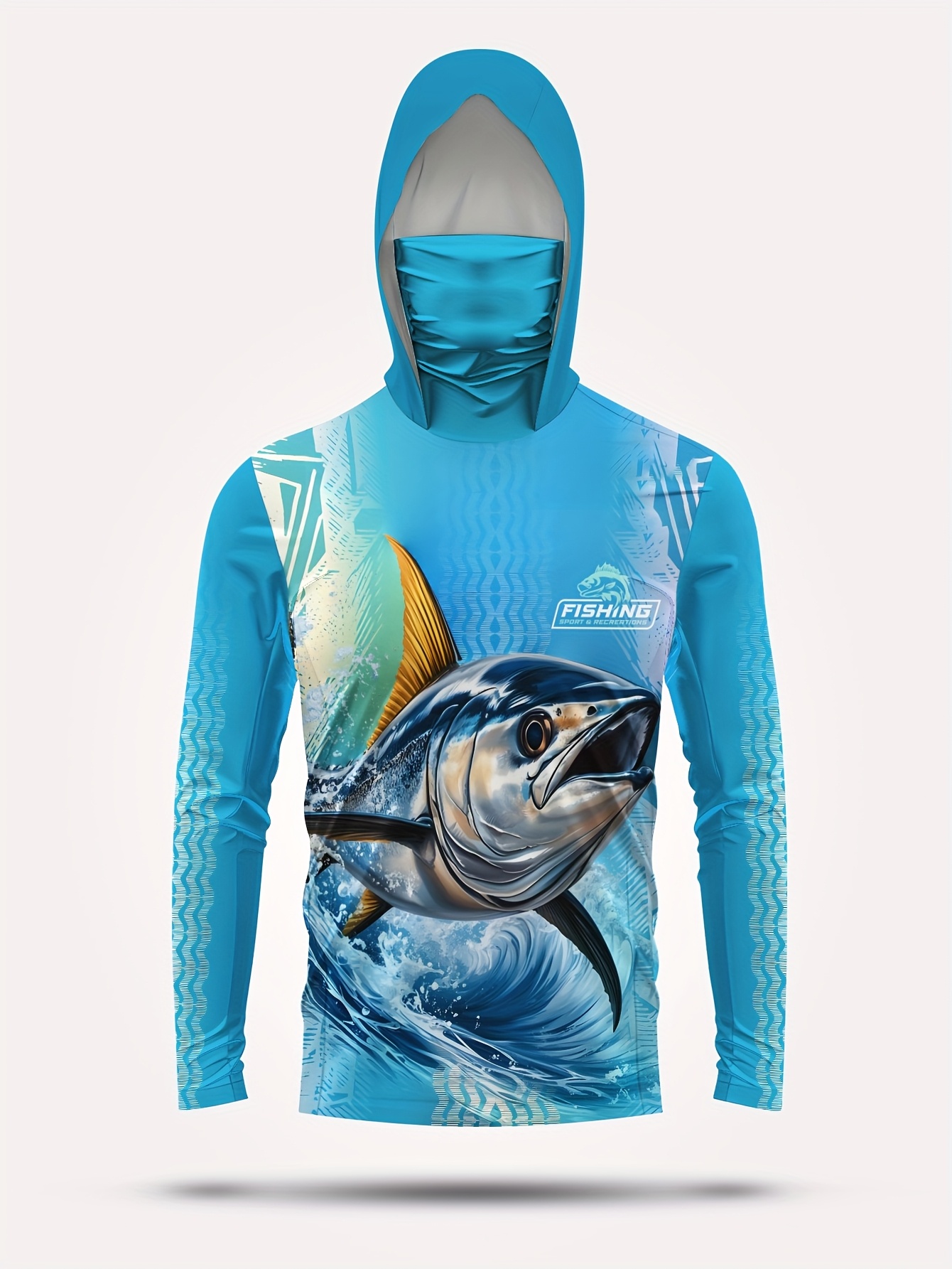 Men's UPF 50+ Sun Protection Hoodie Shirt Long Sleeve Rash