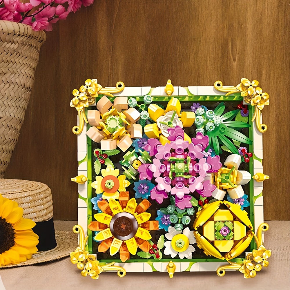 

Flowers Frame Toys Building Sets, Gift For Her Or Him For Valentines Day Gift, Day, Birthday, Christmas, Botanical Collection Home Décor - 492pcs