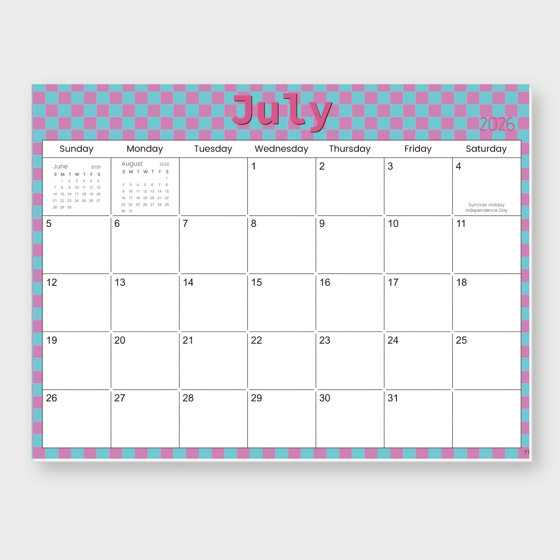 Image of 2026.7-2027.6 Monthly Magnetic Calendar - 12 Colorful Checkerboard Fridge Calendars, 28 X Large Dry-erase Monthly Planner For Home And Kitchen, Vibrant Retro Style Organizer For Yearly Planning