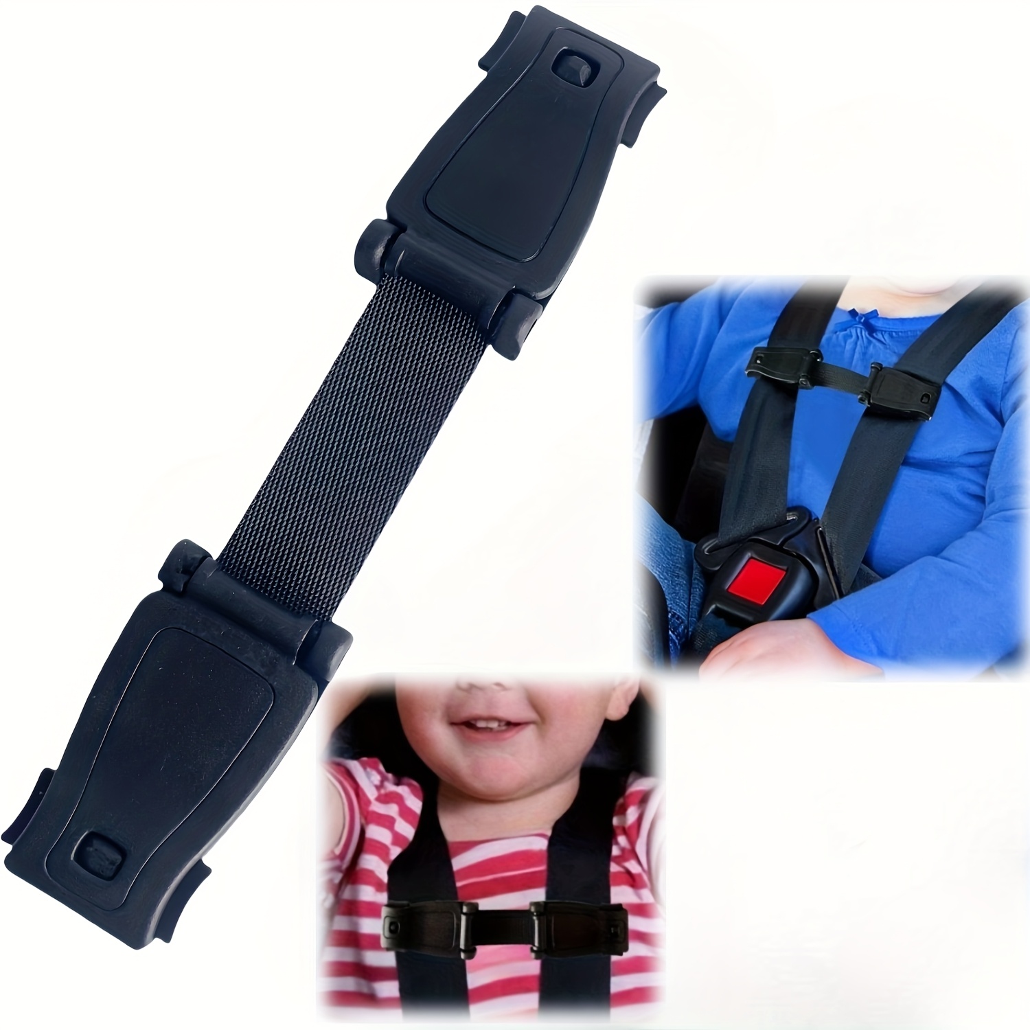 Image of 1pc Reinforced Seat Chest Lock - Clips For Car Seats, Strollers, High Chairs, Carriers And School Bags, Seat Buckles, Stroller Accessories - And Install
