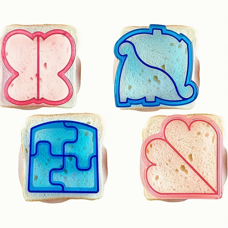 4pcs Cartoon Sandwich Cutters And Sealers, Bread Molds, Sandwich Cutters: retailer-supplied image