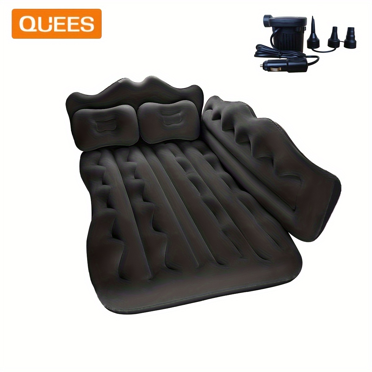 

Inflatable Air Bed With Enlarged Sidestops For Home, Camping Mattress Thickened Flocking & Pvc Surface With Pump For Sleeping