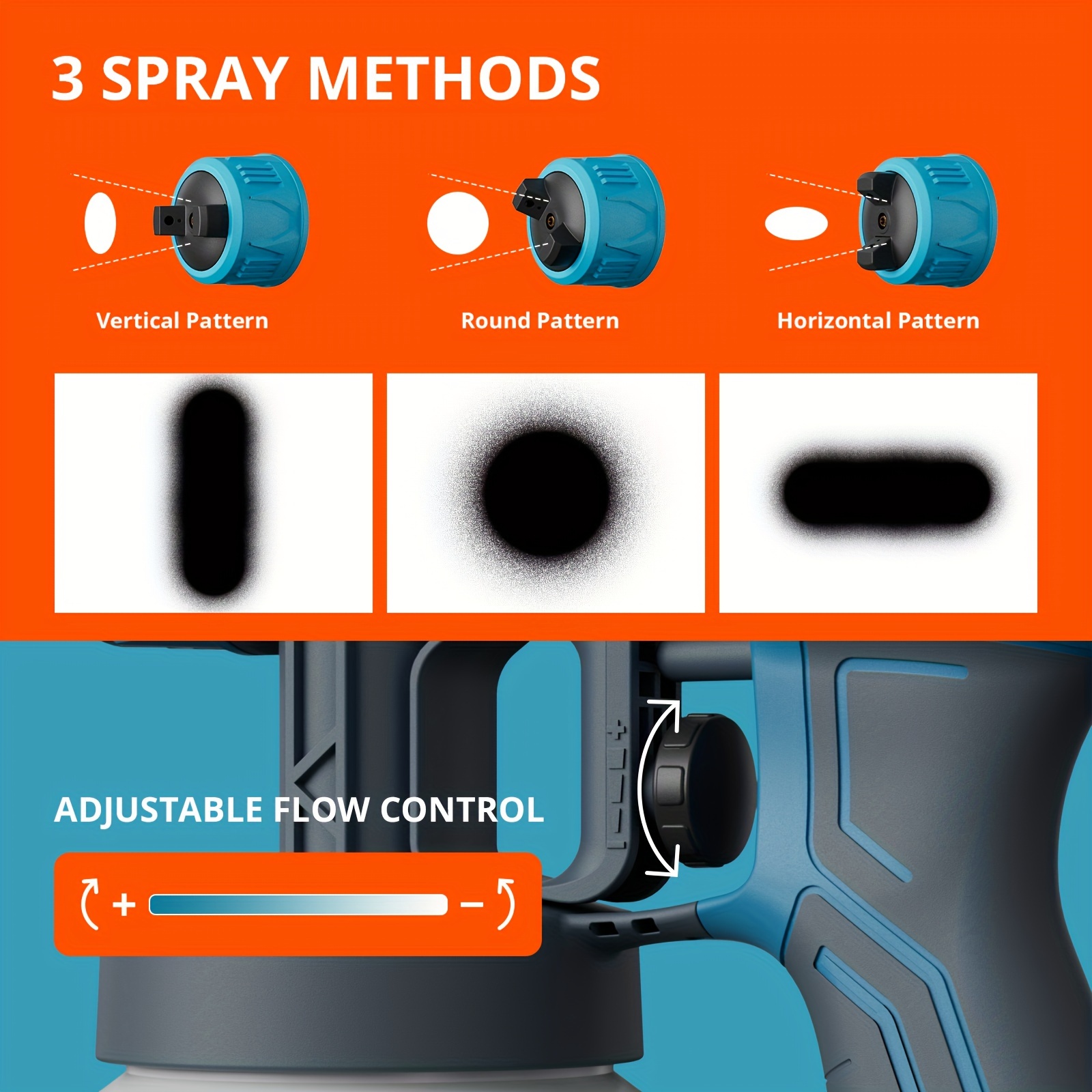   paint sprayer hvlp electric spray paint gun   500 paint spray with 4 nozzles   spray   100 din s   for furniture cabinets fences walls doors garden chairs home painting power tools blue details 3