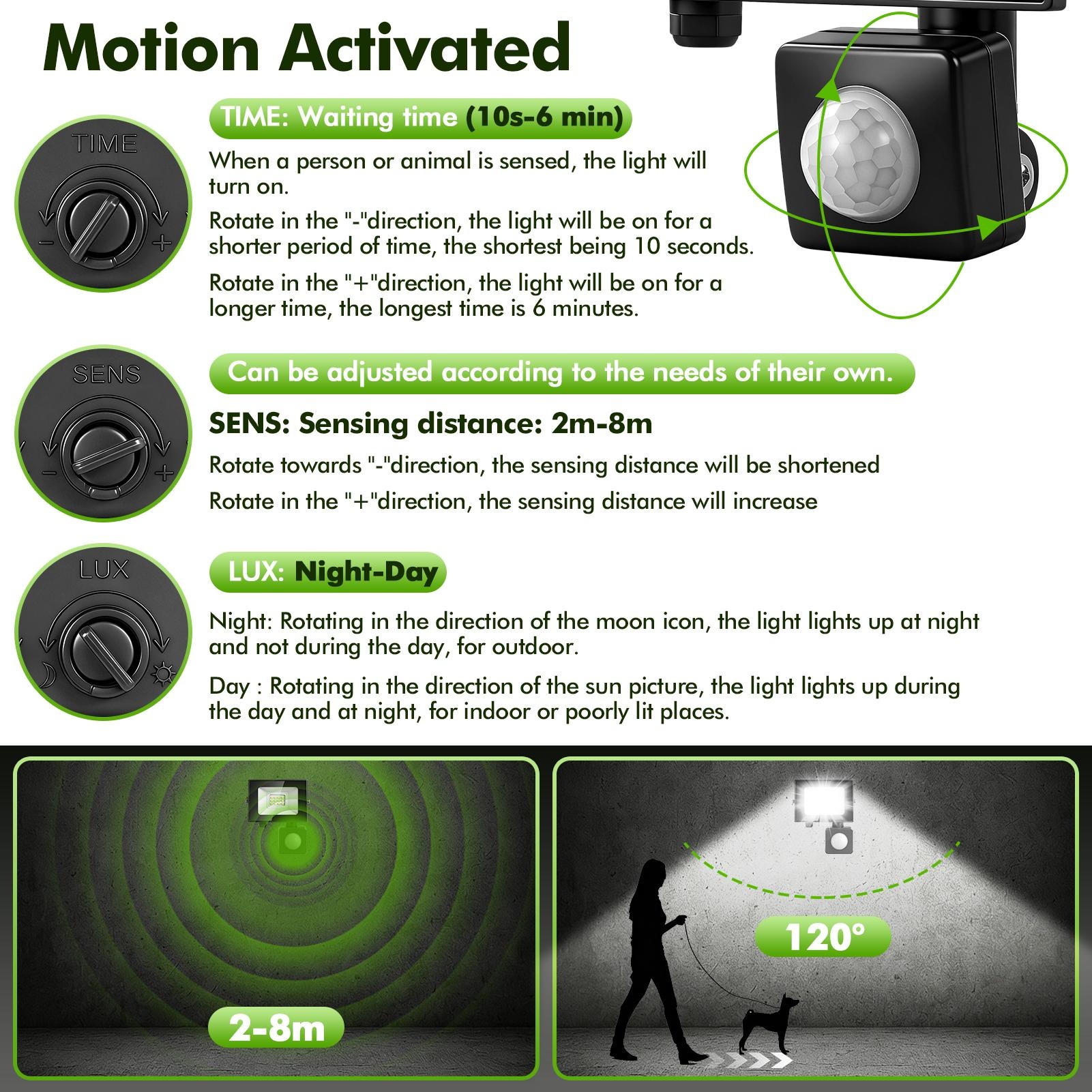 5-Pack 10W LED Flood Light with PIR Motion Sensor