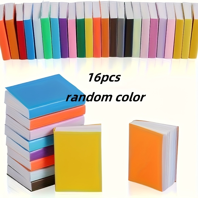 Image of 16pcs, Dollhouse Miniature Books, Multiple Colors, Paper Handmade, Mini Colored Book Blank Notebooks (random Colors)