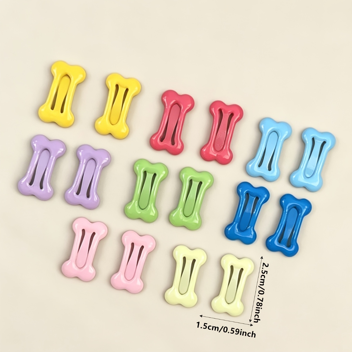 cute   hair clip colorful bone hair clip pet hair accessory pet puppy kitten hair clip puppy pet grooming jewelry fashion bone shaped small pet hair clip random color Product details 2