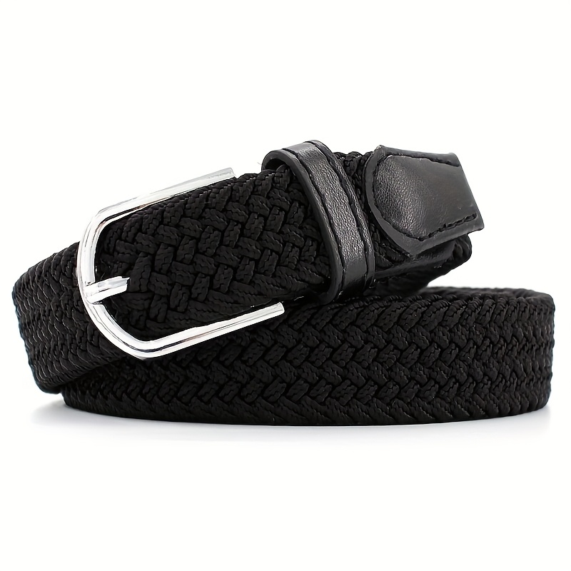 TEMU Festive Stretch Woven Belt - "festive" Slogan, Elastic Braided Design, Versatile For Casual & Sporty Looks, Students