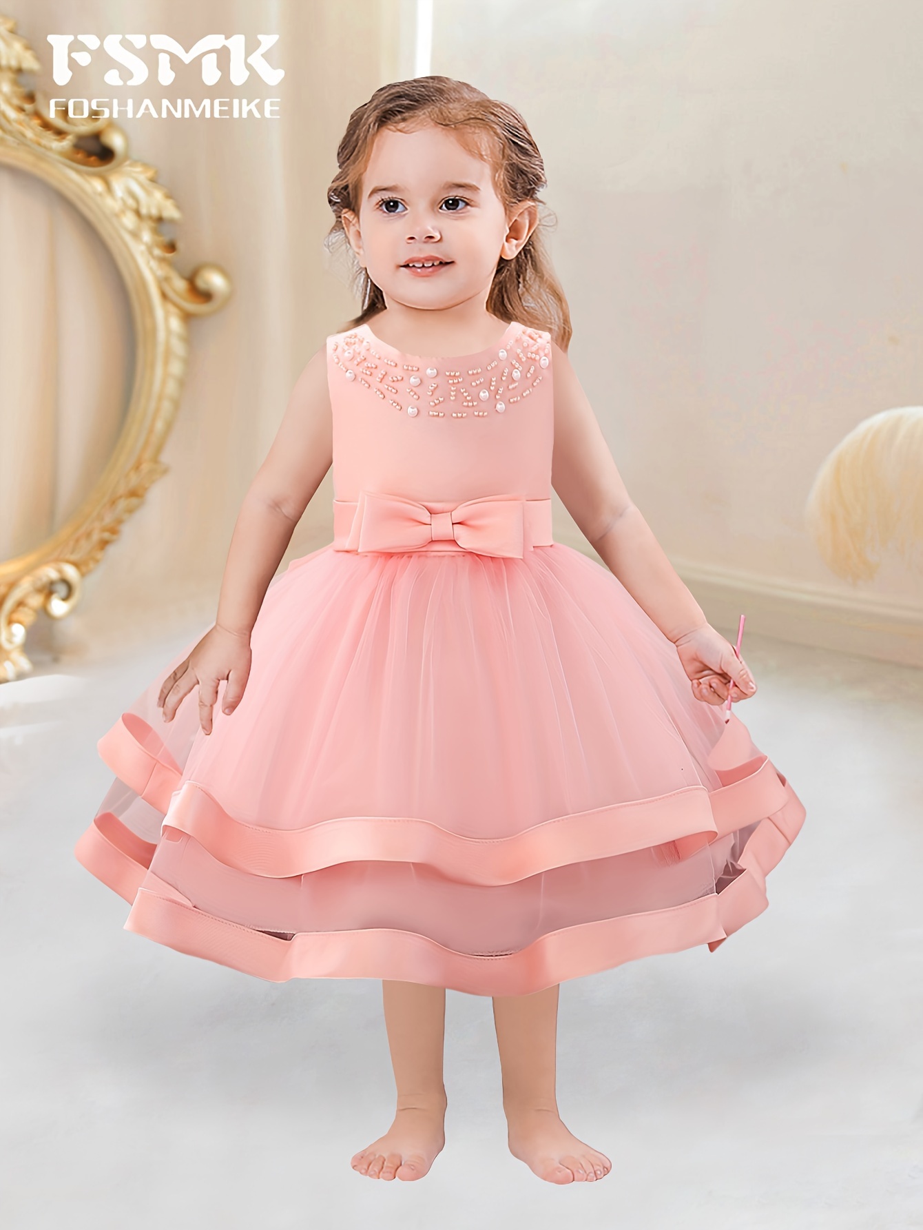 Baby Girl Baptism Dress Birthday Party Evening Dress Baby - Temu Canada