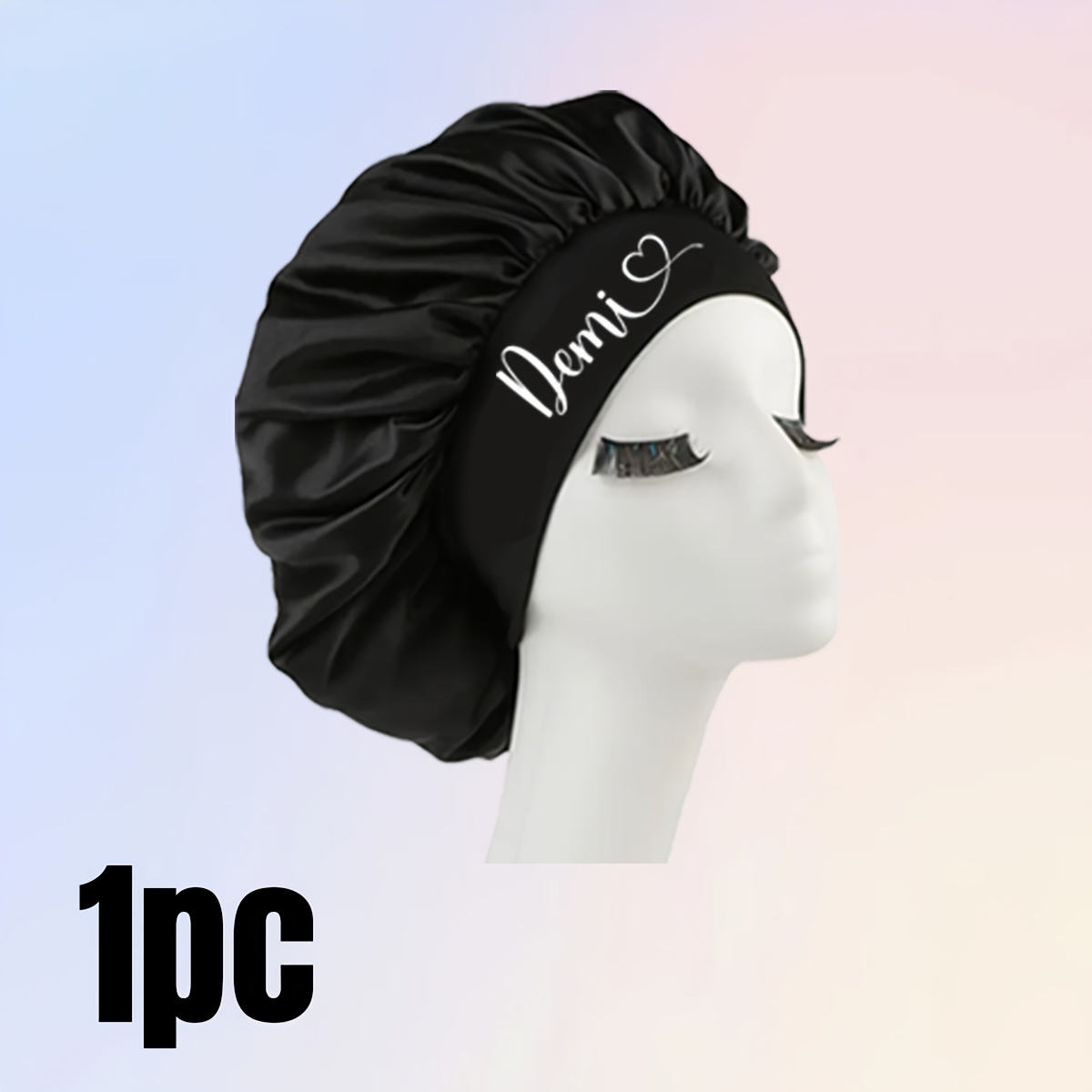 TEMU 1/2/5pcs Custom Hat With Name, Personalized Hat, Custom Women's Sleeping Hat, Customizable Satin Hat, Hair Hat, Curly Hat, Sleeping Hat, Beauty