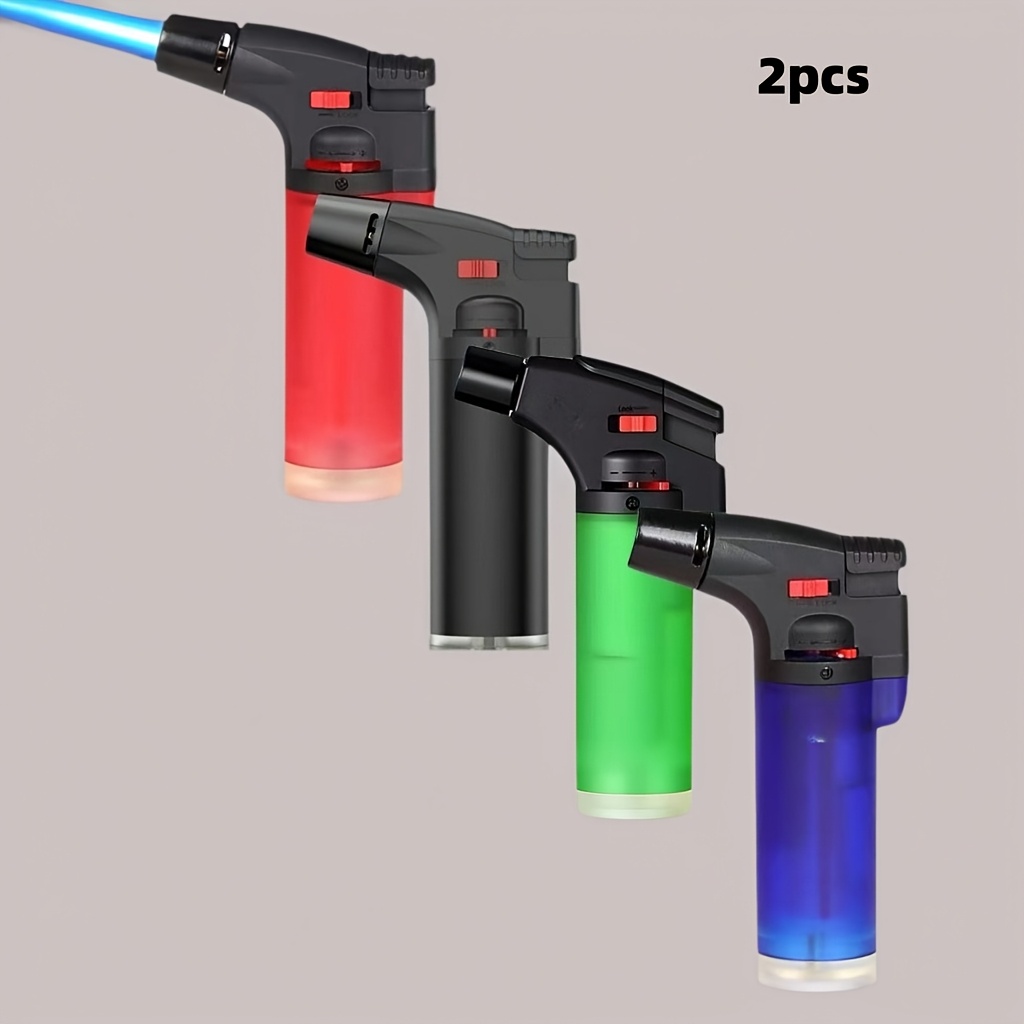TEMU (excluding Fuel)1/2pcs Butane With A Large Flame, Adjustable And Portable Butane Torch. Suitable For Camping, Barbecuing, Cooking, Welding, Bbq