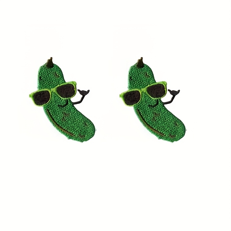 2pcs Iron-on Patches, Embroidered Fabric Appliques With Stylish Glasses & Mustache Design, Decoration For Clothing, Bags, And Accessories, Clothing Decoration | Design | Decorative Applique