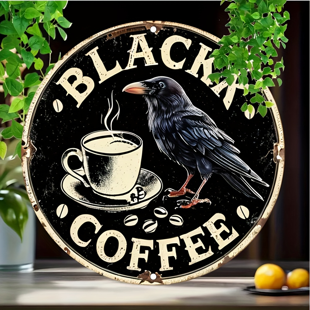 

1pc Vintage Coffee Metal Tin Sign, 2d Aluminum Wall Hanging Decor, Multipurpose Art For Home, Bar, Cafe, Garden, Farmhouse - 7.87 Inch