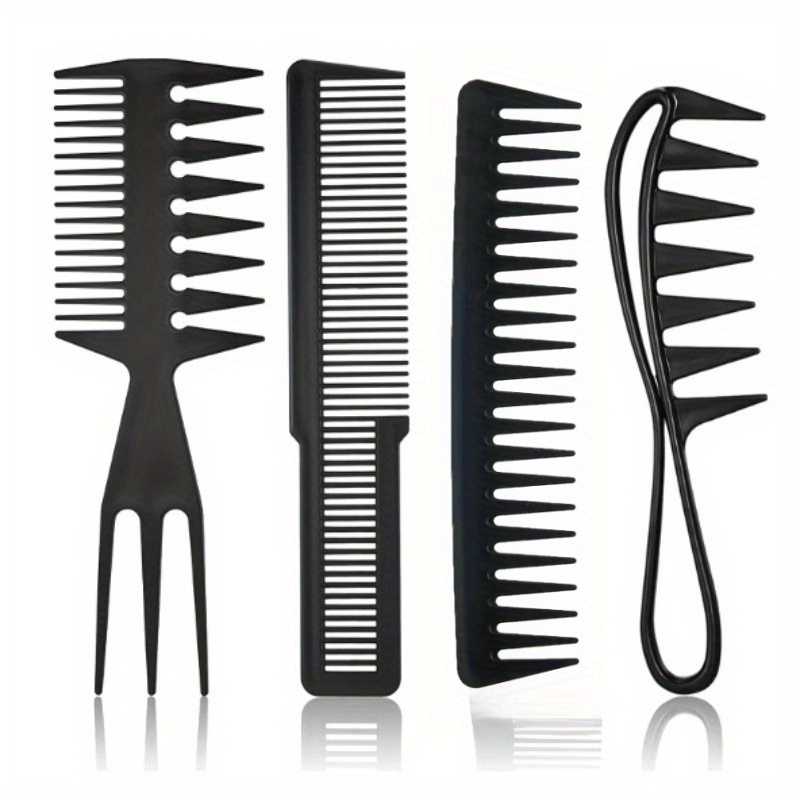 2/3/4pcs Wide-tooth Comb Curly Hair Brush Large Teeth Comb Big Hairbrush Texturizing Comb For Curly Wet Wavy Thick Hair Extensions Hairdresser Hairdressing Tools For Women Men