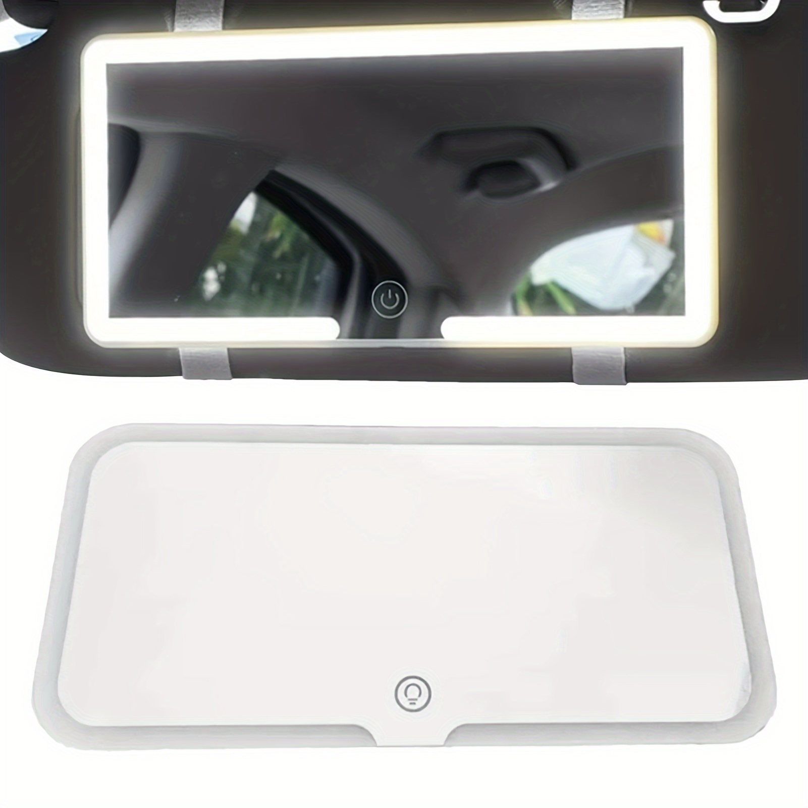 

Car Makeup Mirror With Lights, Car Sun Visor Led Makeup Mirror With Adjustable Brightness, Soft Light, Finger Touch Makeup Mirror