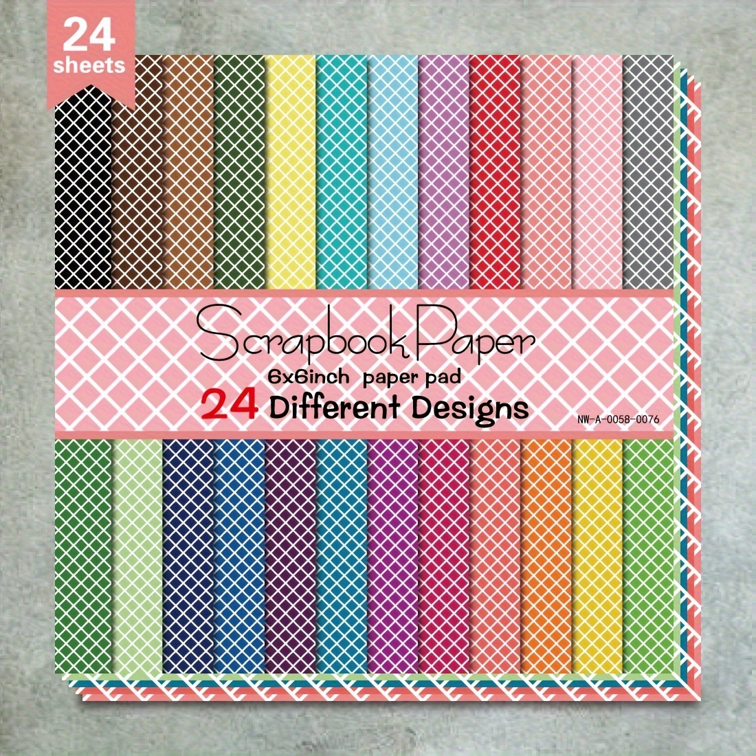 

24 Sheets 6"x 6" Diy Paper, Art Craft Pattern Paper For Scrapingbook Craft Cardstock Paper, Diy Decorative Background Card Making Supplies, 24 Different Designs - Colored Diamond Pattern