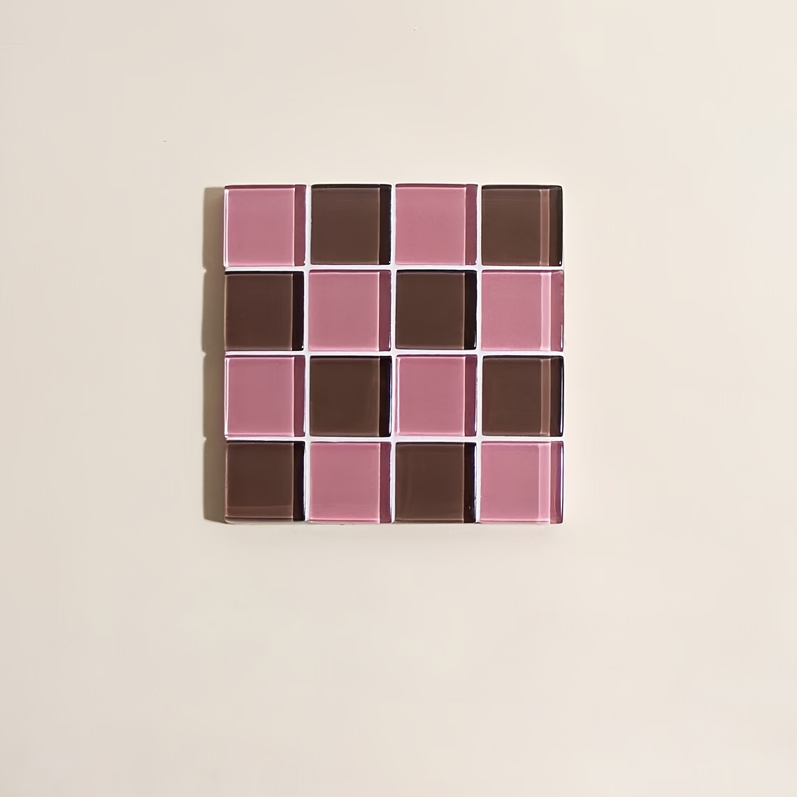 TEMU Mosaic Coaster Square Glass Tile Coaster | Colorful Jewelry Display, Polished , Hand Washable, Ideal For Home Decor And Housewarming Gifts