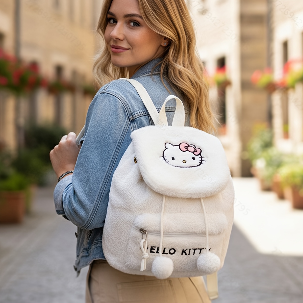 fluffy backpack sold on Temu United States display picture 2