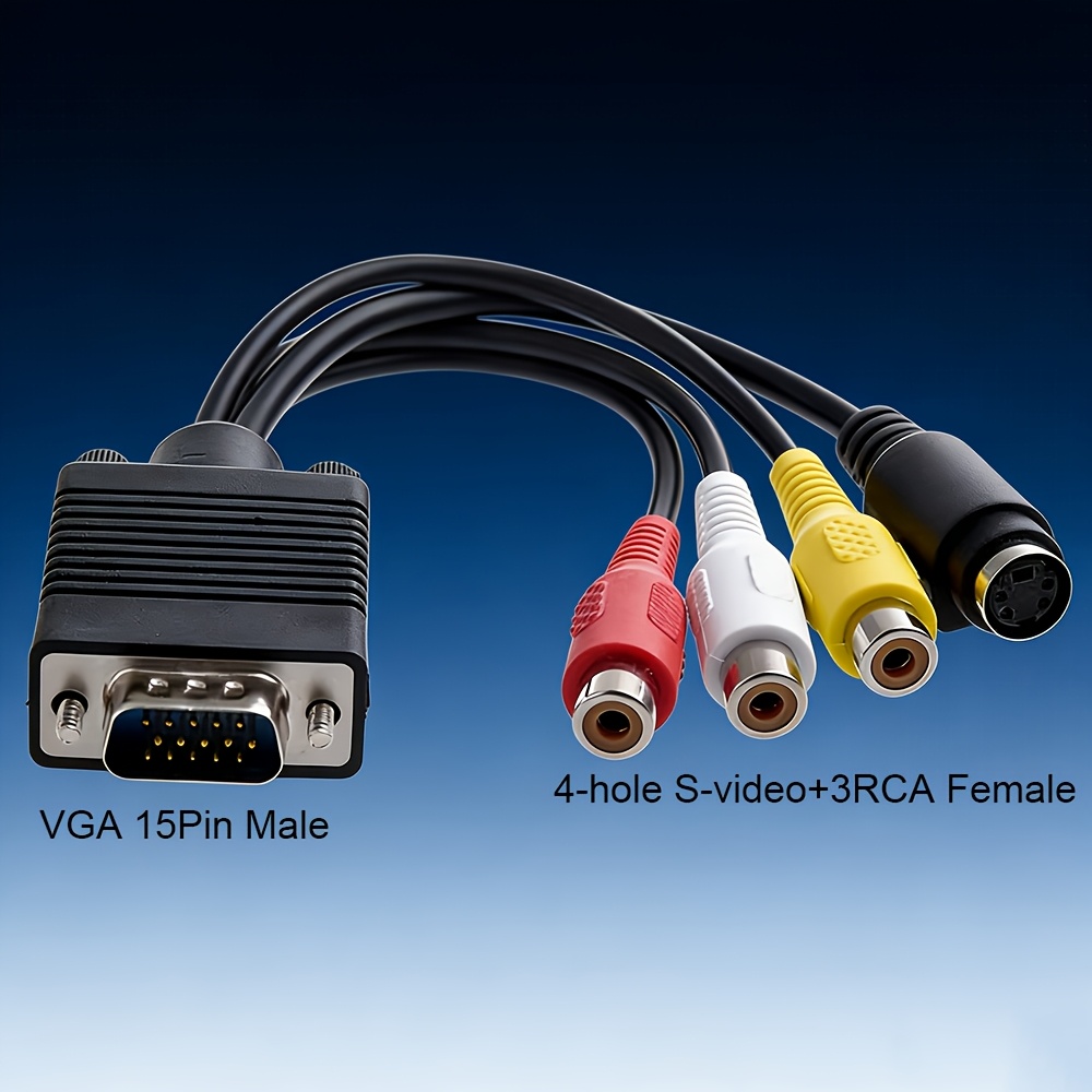 conector rca cable convertidor vga a rca