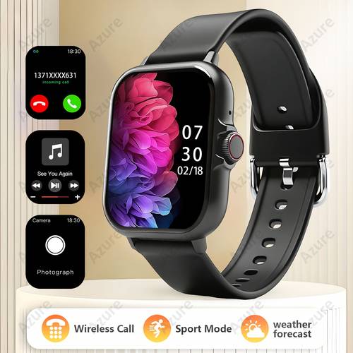 montre connectée sportive hd unisexe à écran tactile intégral de 1,83 pouces, avec alertes dappels/messages fil/personnalisation du fond décran et sportifs multiples, montre connectée multifonctionnelle avec à distance de lappareil photo/lecture de musique, compatible avec
