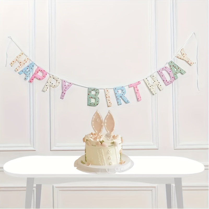 

1pc Happy Birthday Party Banner - Wall Decoration With Glittery Stars, Pastel Colors, Room And Decor, Room Decoration | Lettering | Hanging Banner, Birthday Party Decorations