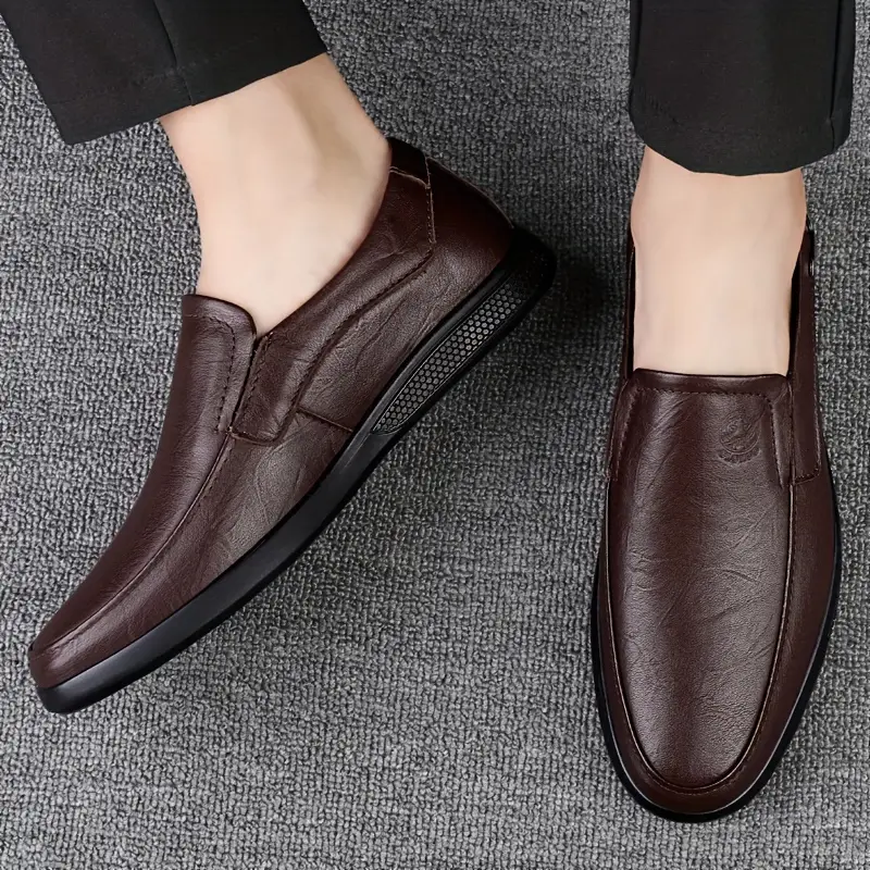 mens slip on loafers soft leather pu suitable for daily casual wear details 10