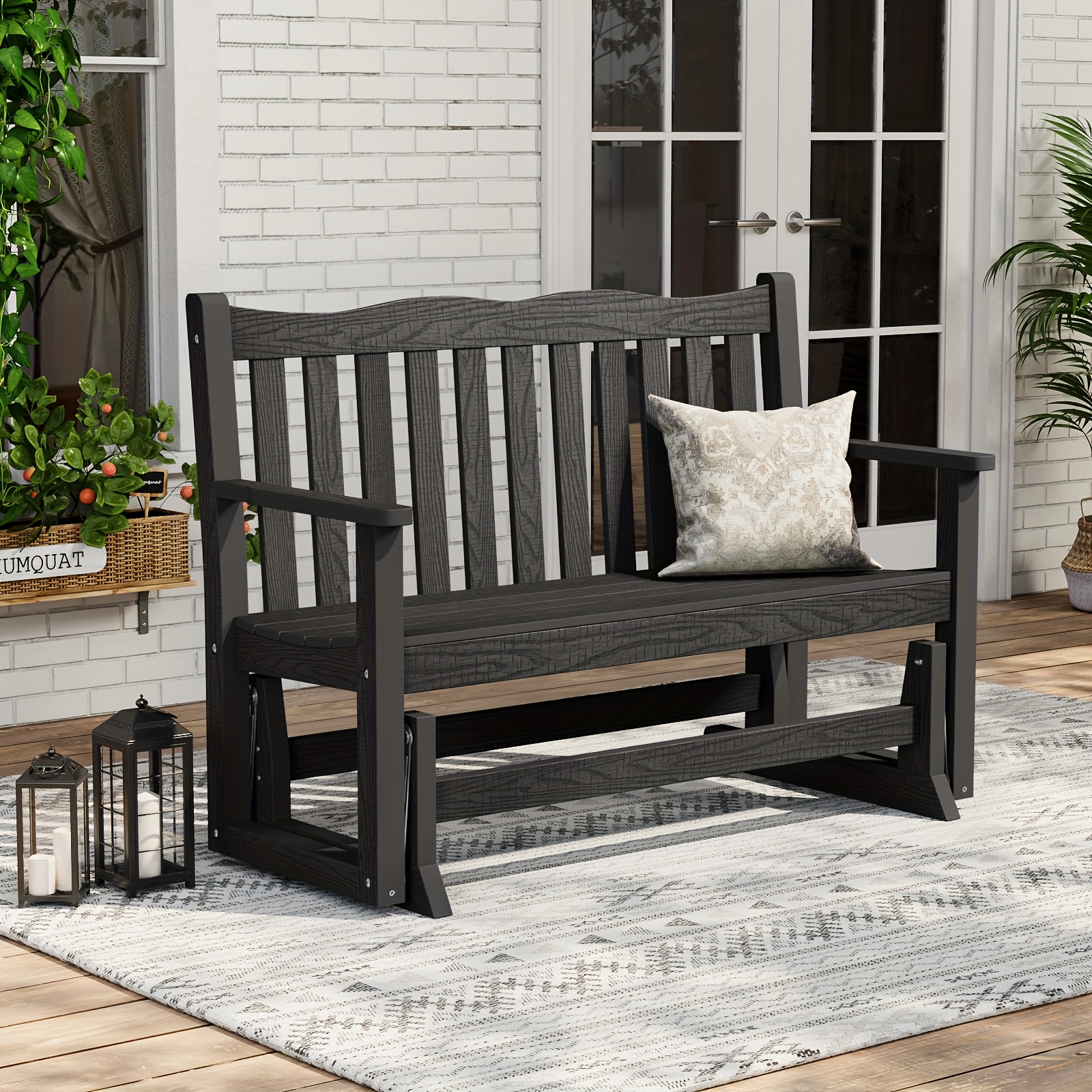 Blazea Banc Jardin Banquette Demi-Ronde Sans Dossier, Décoration De Meubles D'extérieur En Bois Pour Cour/Balcon/terrasse, Sièges De Salon Avec Banc D'arbre Entouré