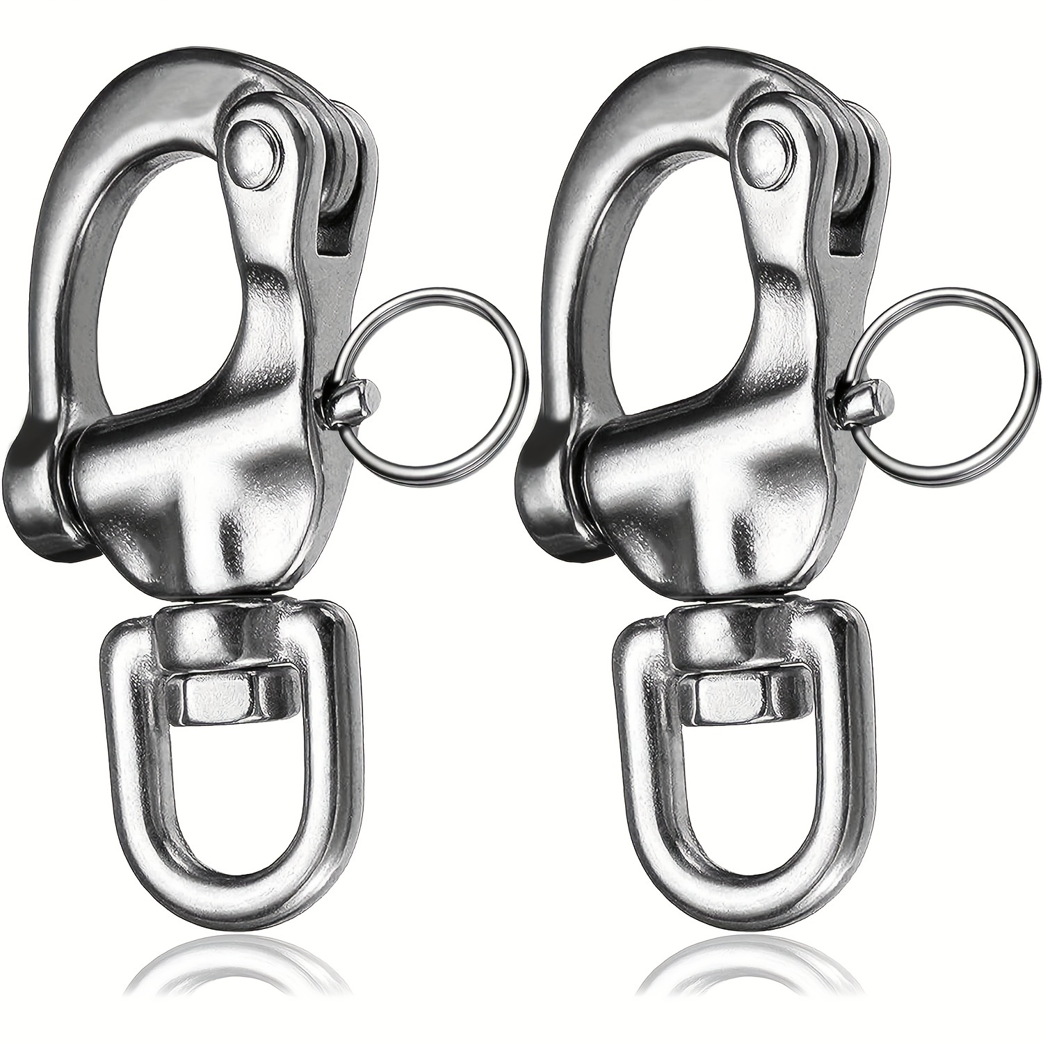 

2pcs/4pcs Snap Shackle 316 Stainless Steel Swivel Shackle Sailing Halyard, Quick Release Snap Hook Boat Sailboat Hardware For Sailing Rigging