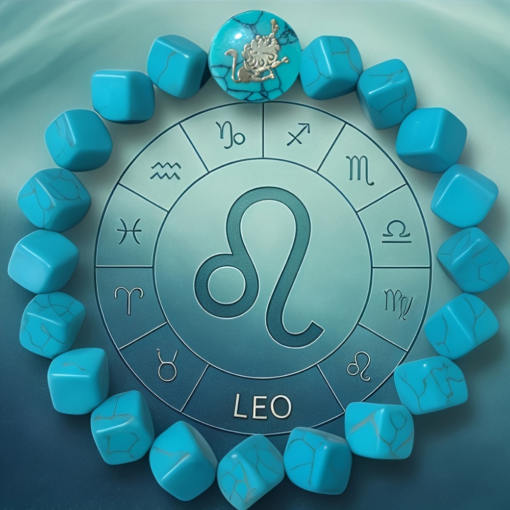 Unique 12 Constellations Blue Stone Bracelet for Men
