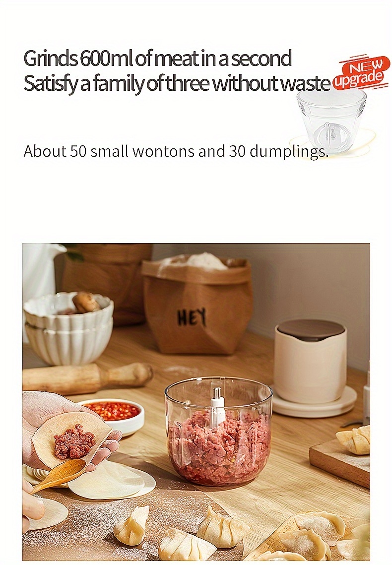 versatile wireless meat grinder usb rechargeable 600ml multi function food processor juicer ice crusher with 19000 rpm motor     for home kitchen   grinder for kitchen office food prep transparent kitchenware metal grinding blades Product details 12