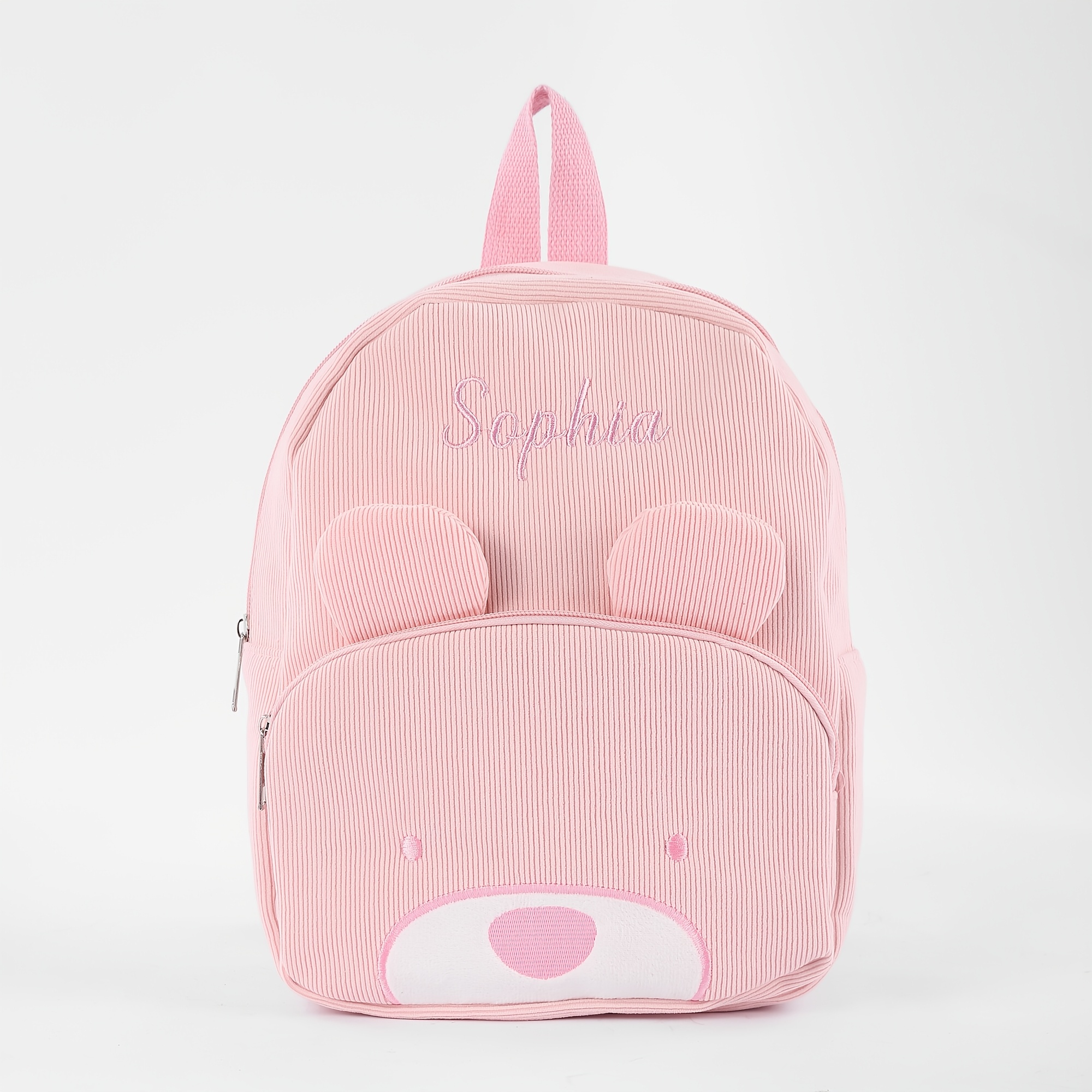 TEMU 1 Embroidered Customized Corduroy Teddy Bear Backpack, With Name Customization, Suitable For Holiday Gifts And Birthday Presents