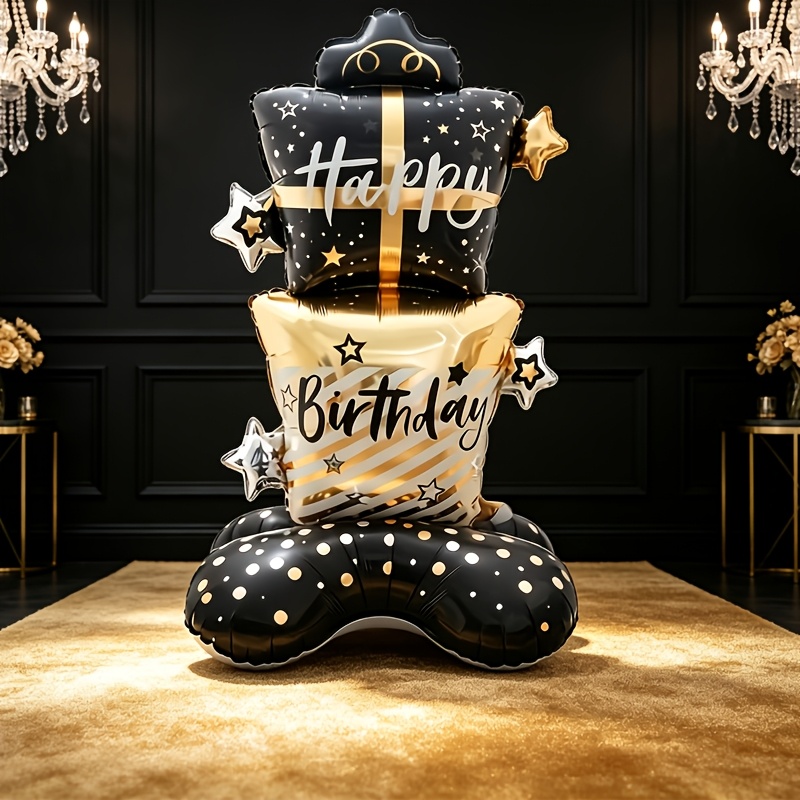 Image of Birthday Gift Cake, Birthday Party Room Decoration, Balloons, Gift Balloons, Home Decoration, Party Supplies, Birthday Scene Decoration Accessories, Easter Gifts For Christmas, Halloween