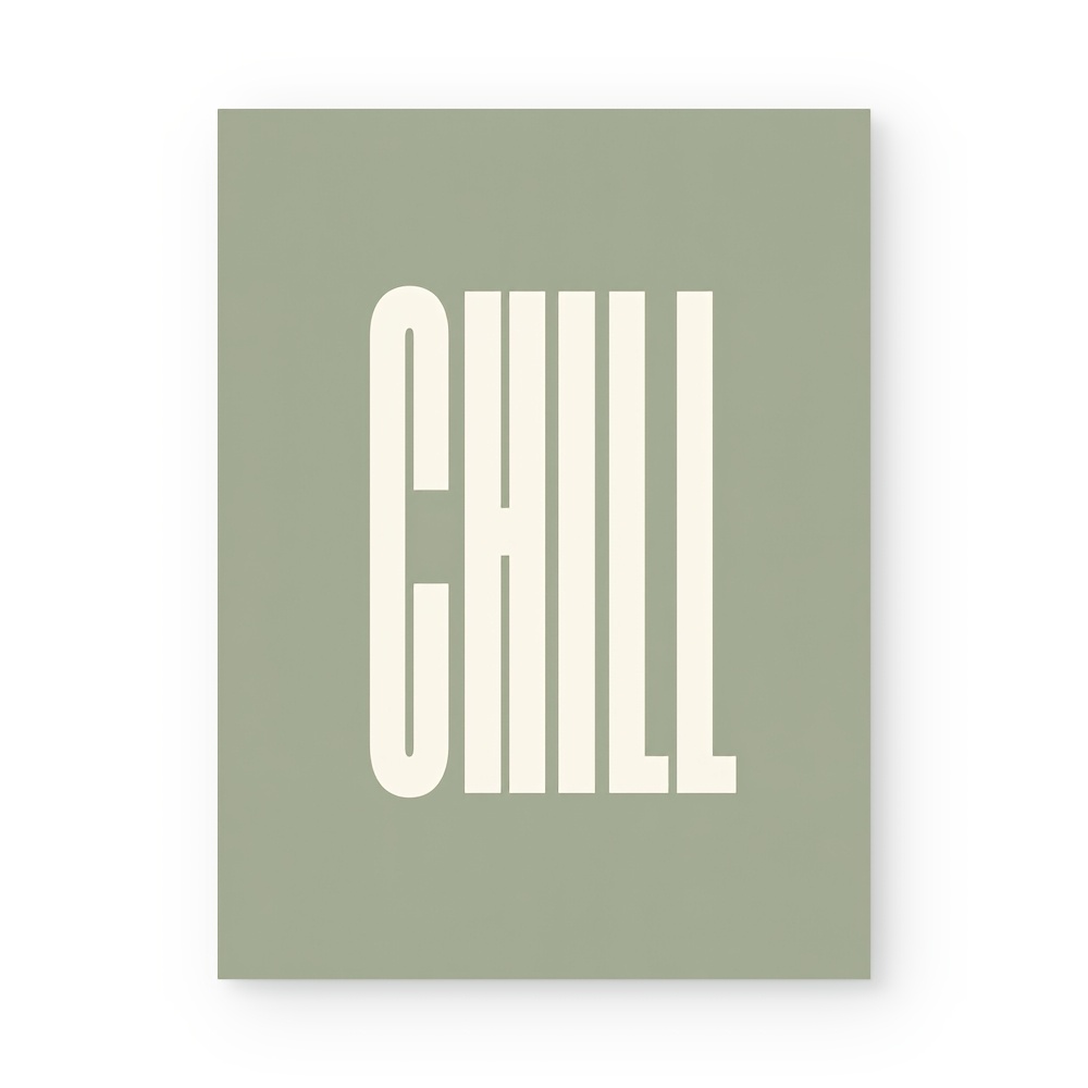 TEMU 2d Flat, Vertical Sage Green & Cream Minimalist Retro Poster - Suitable For Bedroom, Suitable For Reading Nook, Calming Suitable For Apartment